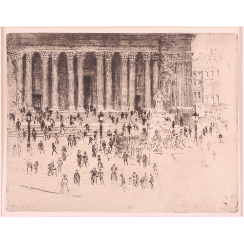 155 - A collection of etchings, comprising - Joseph Pennell (1857 - 1926) St Pauls Pavement, etching, plat... 