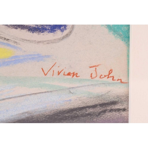 159 - † Vivien John (1915-1994), Little girl seated at a desk, signed, pastel on paper, framed and mounted... 