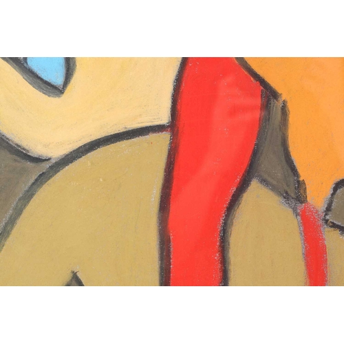 162 - Contemporary School, Figures entwined, pastel on paper, unsigned, framed and mounted, 73 cm x 53 cmS... 