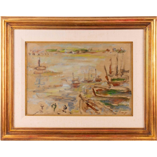 17 - Leopoldo Presas (1915-2009) Argentine, Harbour scene, oil on board, signed, framed, 38.5 x 56 cm