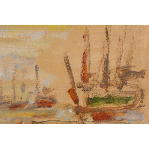 17 - Leopoldo Presas (1915-2009) Argentine, Harbour scene, oil on board, signed, framed, 38.5 x 56 cm