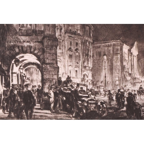 171 - Sir David Muirhead Bone (1876 – 1953), Piccadilly Circus 1916, signed in pencil in the margins, plat... 