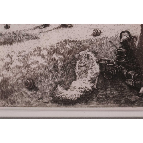 178 - James Jacques Joseph Tissot (1836 – 1902), Le Croquet, etching, signed and dated within the plate 18... 