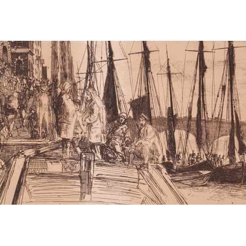 180 - James Abbot McNeill Whistler (1834 - 1903), Billingsgate, etching, signed & dated 1859 within the pl... 