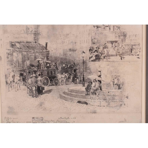 181 - Felix Buhot (French, 1847 – 1898), La Place Pigalle en 1878, etching & aquatint, Bourcard 129, image... 