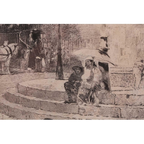 181 - Felix Buhot (French, 1847 – 1898), La Place Pigalle en 1878, etching & aquatint, Bourcard 129, image... 