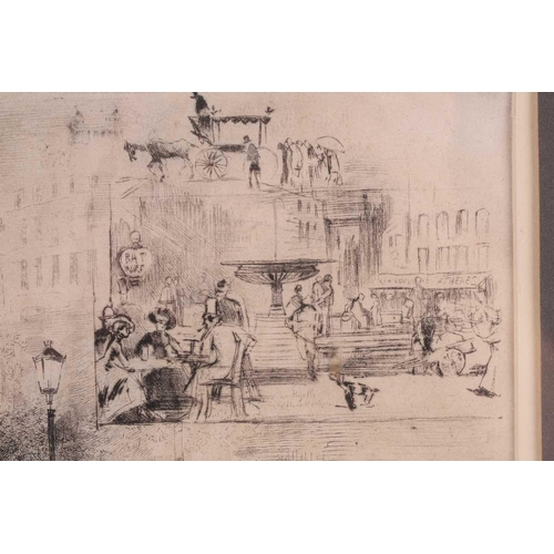 181 - Felix Buhot (French, 1847 – 1898), La Place Pigalle en 1878, etching & aquatint, Bourcard 129, image... 