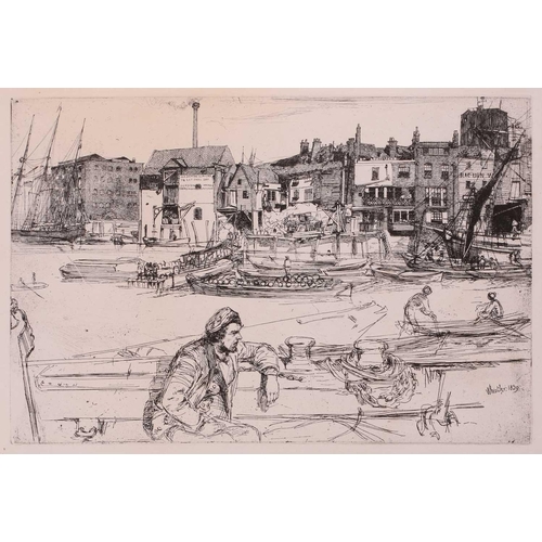 191 - James Abbot McNeill Whistler (1834 - 1903), Black Lion Wharf, etching, signed & dated within the pla... 