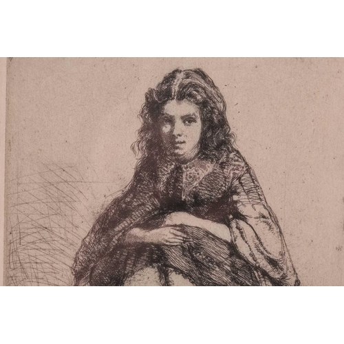 196 - James Abbot McNeill Whistler (1834 - 1903), Fumette Sitting, drypoint etching, circa 1859, Kennedy 1... 