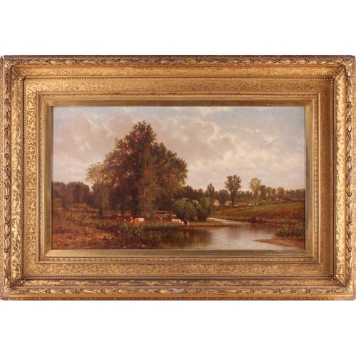 20 - John Pope (1821-1881), Cattle in a river landscape, signed ‘J Pope’, oil on canvas, 39 cm x 70 cm in... 