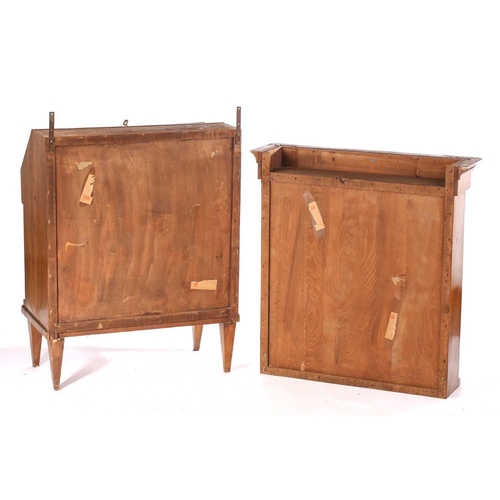 248 - An Italian walnut bureau bookcase, late 19th /early 20th century, fitted a pair of plain glazed uppe... 