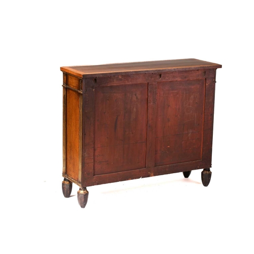 263 - An early 19th century crossbanded rosewood chiffonier, the top with satinwood strung and crossbanded... 