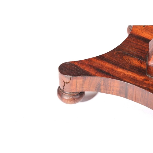 270 - A William IV rosewood teapoy, the moulded hinged lid enclosing four removable lidded caddies and two... 