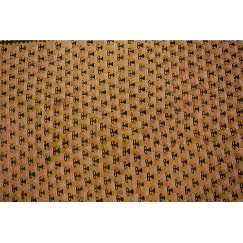 317 - A Turkish beige/pink ground Kelim with allover design 2.8 mtrs x 1.3 mtrs, and a Persian red ground ... 