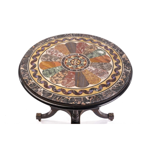 331 - A Victorian gilt metal mounted circular specimen marble centre table, late 19th century, the top ins... 