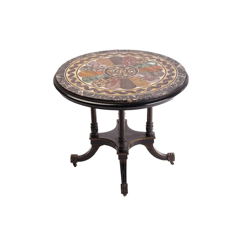 331 - A Victorian gilt metal mounted circular specimen marble centre table, late 19th century, the top ins... 