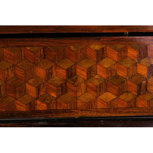 335 - A French Louis XV style rosewood, tulipwood and parquetry work table, late 19th century the quartere... 