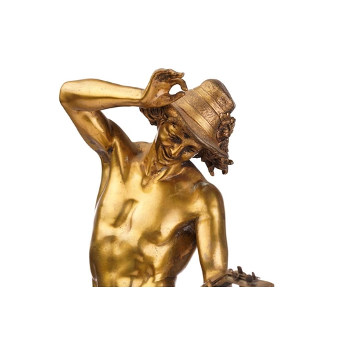 342 - Albert Ernest Carrier-Belleuse (1824 - 1887), a pair of gilt bronze figures of Neapolitan musicians,... 