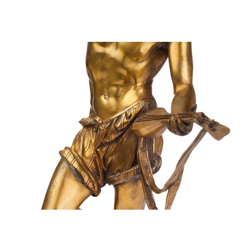 342 - Albert Ernest Carrier-Belleuse (1824 - 1887), a pair of gilt bronze figures of Neapolitan musicians,... 