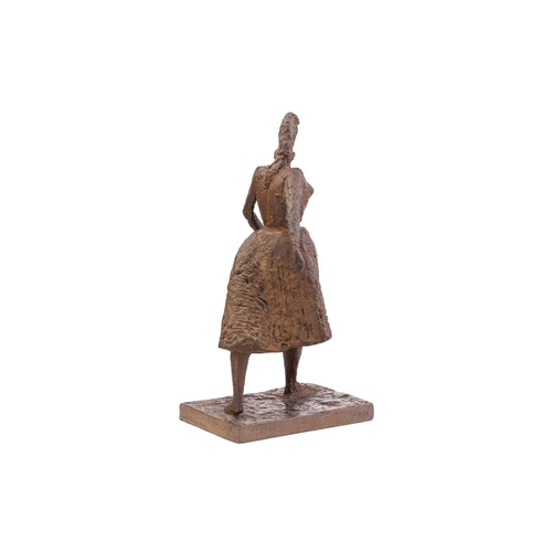 346 - Chana Orloff (Ukrainian born, Israeli 1888-1968) a bronze figure of a lady sowing seeds from her pin... 