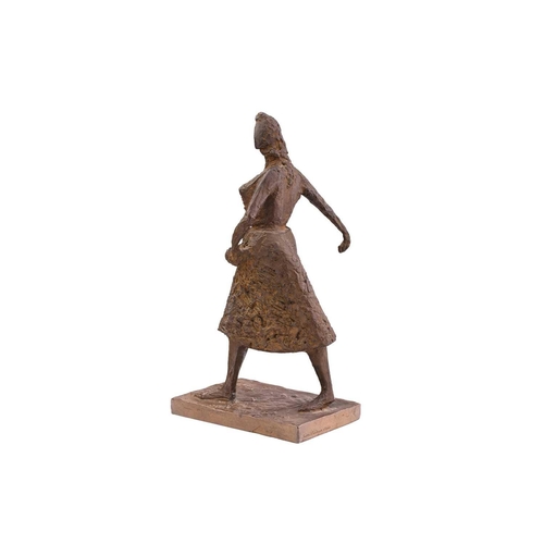 346 - Chana Orloff (Ukrainian born, Israeli 1888-1968) a bronze figure of a lady sowing seeds from her pin... 