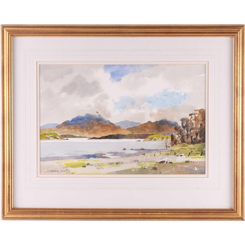 35 - † James Fletcher-Watson (1913-2004), 'Loch Sheldaig', signed watercolour, artist's label on the reve... 