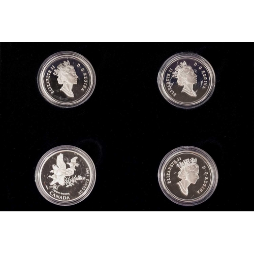 379 - Canadian, American and Mexican silver and silver proof coins, the Canadian coins comprising the 2015... 