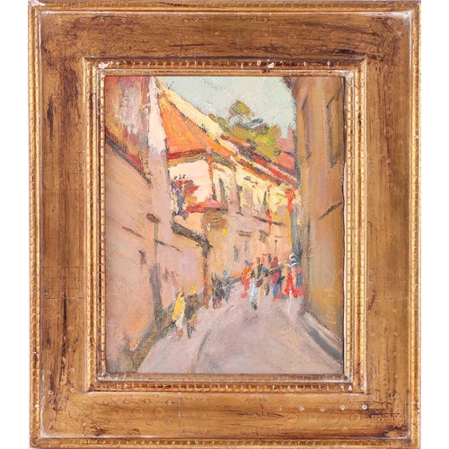 38 - Konstantin Mikhailovich Antonov (Russian b.1924), Street close to Gediminas Square, Vilnius, 1978, o... 