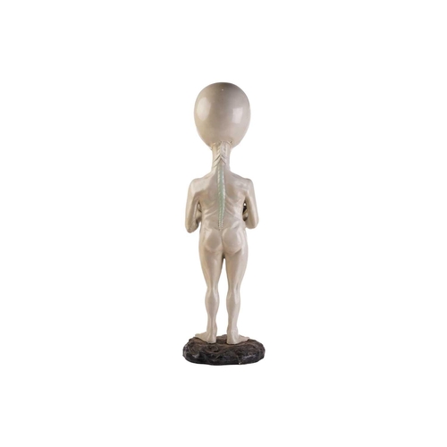 400 - A large late 20th-century composite figure of an alien, modelled as a floor lamp (lacking globe), 95... 