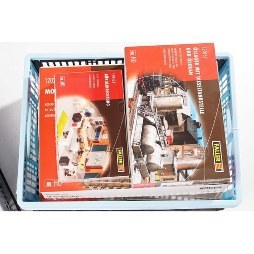 411 - A large collection of boxed Faller model railway trackside building kits, together with Faller Car S... 