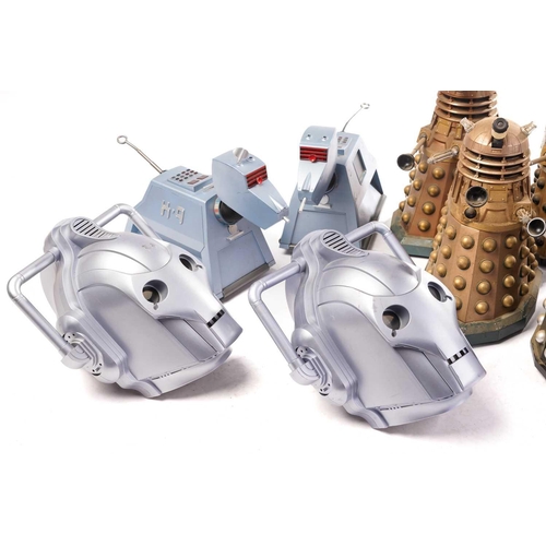 416 - A group of unboxed and playworn Dr Who toys, to include Daleks, K9 and Cybermen masks.