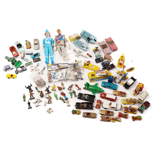 426 - A large collection of late 20th century loose toys, to include 1960s 'James Bond' character figures,... 