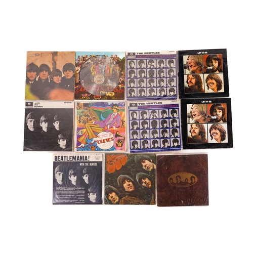 485 - The Beatles: Eleven vinyl LPs, comprising 'Beatlemania - With The Beatles' (Capitol T6051), 'With Th... 