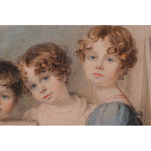 51 - James Green (1771-1834), Portrait of four children under a garden pergola, purported to be Lucy Mari... 