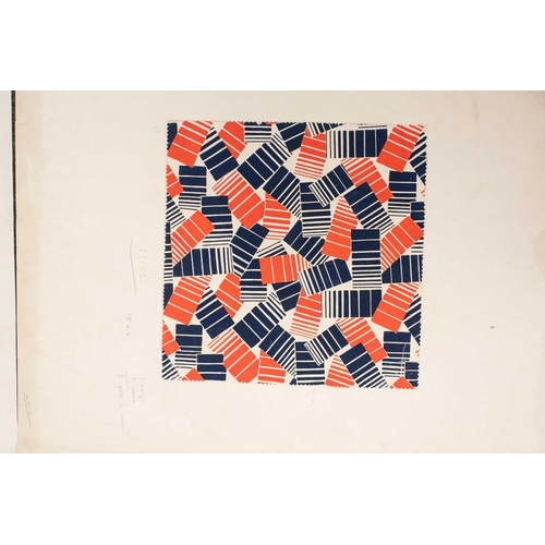 57 - A folio containing a collection of unframed fabric designs (approx. 30), mixed media, early 20th cen... 