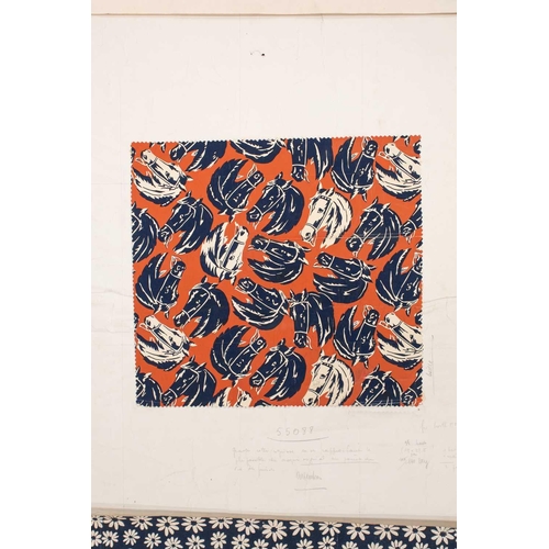 57 - A folio containing a collection of unframed fabric designs (approx. 30), mixed media, early 20th cen... 