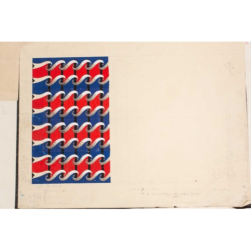 57 - A folio containing a collection of unframed fabric designs (approx. 30), mixed media, early 20th cen... 