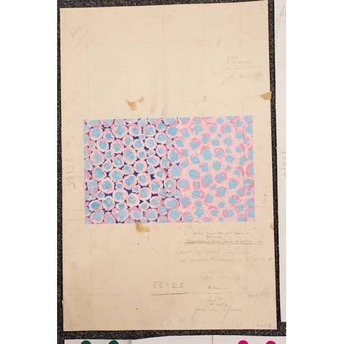 57 - A folio containing a collection of unframed fabric designs (approx. 30), mixed media, early 20th cen... 