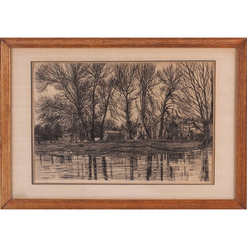 89 - Herbert Marshall, Ice Bound Thames, signed & titled in pencil in the margins, image 19.5cm x 29.5cm;... 