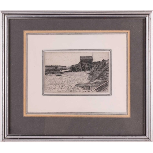 89 - Herbert Marshall, Ice Bound Thames, signed & titled in pencil in the margins, image 19.5cm x 29.5cm;... 