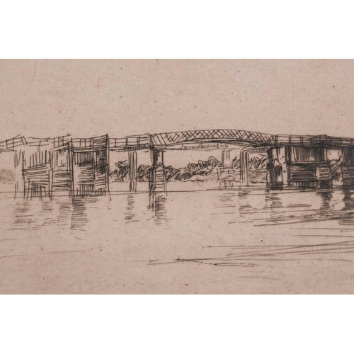 94 - James Abbot McNeill Whistler (1834 - 1903), The Little Putney No1, etching, circa 1879, 2nd state, b... 