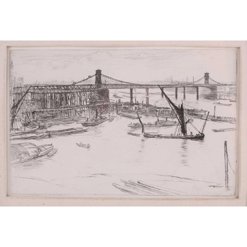 95 - James Abbot McNeill Whistler (1834 - 1903), Old Hungerford Bridge, etching, one of 16 from the Thame... 