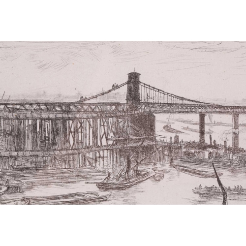 95 - James Abbot McNeill Whistler (1834 - 1903), Old Hungerford Bridge, etching, one of 16 from the Thame... 