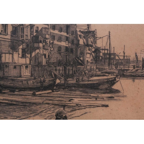 98 - James Abbot McNeill Whistler (1834 - 1903), Eagle Wharf, etching, signed & dated within the plate 18... 