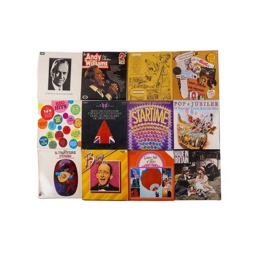 377 - Approximately 245 mixed vinyl LPs including multiple titles from Bing Crosby, and Lonnie Donnegan in... 