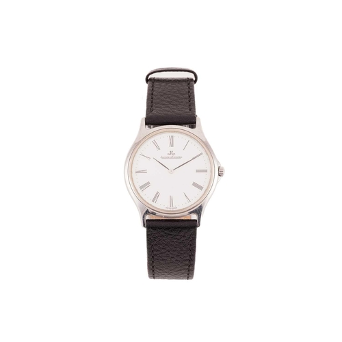 A Jaeger LeCoultre Heraion stainless steel wristwatch, white