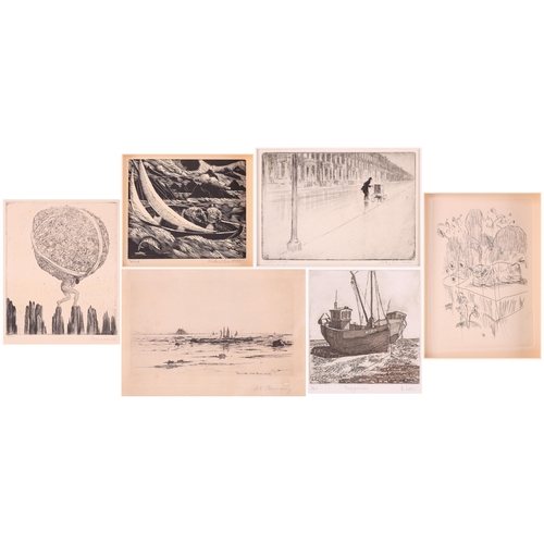 152 - A collection of etchings and engravings comprising - Anthony Raine – Barker (1880 - 1963) The Barrel... 