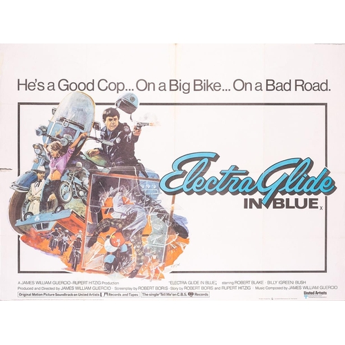 412 - Three original quad film posters, comprising 'Electra Glide In Blue' (USA, 1973, 101 cm x 76 cm), 'T... 