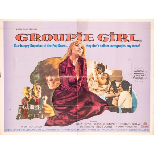 415 - Seven original quad film posters, comprising 'Prudence and the Pill 1968' (69 cm x 104 cm), 'Groupie... 