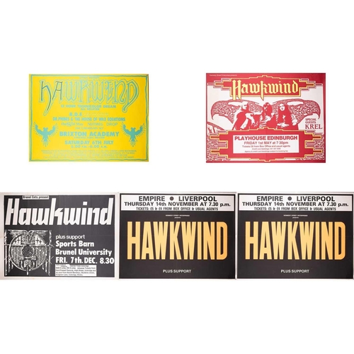 266 - Hawkwind: six original quad concert posters comprising two 